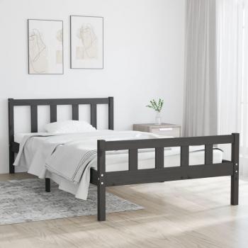 Estructura de cama madera maciza gris 100x200 cm Vidaxl