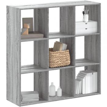 Estantería de madera de ingeniería 102x32x102 cm en Blanco, Negro y Roble Sonoma - Mueble de Almacenaje para Oficina, Estudio y Dormitorio