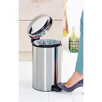 Brabantia Cubo de Basura con Pedal, Inoxidable, Acero Brillante, 12 l
