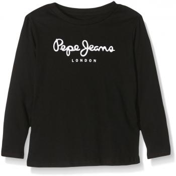 Pepe Jeans New Herman Jr Camiseta Manga Larga, Black, 10 años para Niños