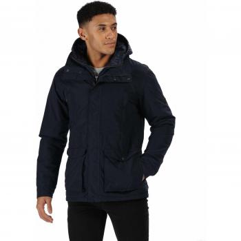 Regatta Ranier - Parka Impermeable y Transpirable con Aislamiento térmico, con Capucha, Impermeable, Hombre, Color Azul Marino, tamaño Extra-Large