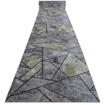 Alfombra Antideslizante de Pasillo Lotus Mosaic 22010 Mosaico Gris - Lavable en Lavadora - 80x820 cm