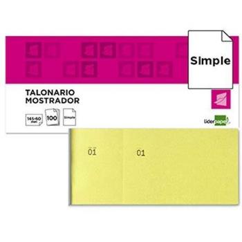 Liderpapel TL01 - Talonario mostrador, 60 x 145 mm, color amarillo