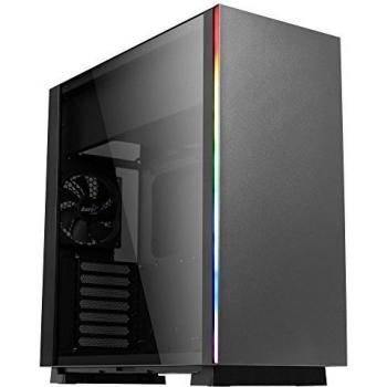 Aerocool GLO Negro Caja de Vidrio Templado RGB Midi con Dos Rayas RGB LED