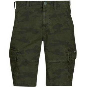 Superdry Men's Vintage Core Organic Cotton Cargo Shorts, Overdyed Camo, Size 28