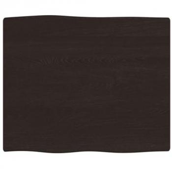 Mesa de sobremesa marrón oscuro 60x50x2 cm en roble tratado con borde vivo