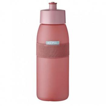 Botella Deportiva Mepal Ellipse 500 ml - Malva Vivo, Plástico, con Banda Elástica, Apta para Lavavajillas