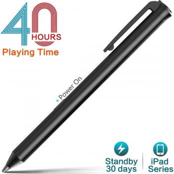 Heiyo Lápiz táctil para iPad Lápices que duran 40 horas de juego y 30 dias de tiempo de espera con 3 puntas finas de caucho cambiables Lápiz digital táctil para iPad
