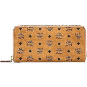 MCM Visetos Large Brown Women's Zip Around Wallet
