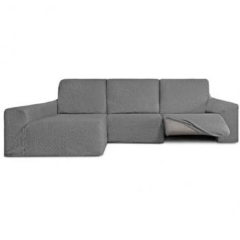 Funda Chaise Longue Relax Brazo Largo Izquierdo Bielástica Eysa Roc Gris Claro 180 x 120 x 360 cm