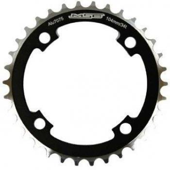 MSC Bikes MSC CNC Alu7075 4Brazos 104 mm 34D - Plato de ciclismo, color negro