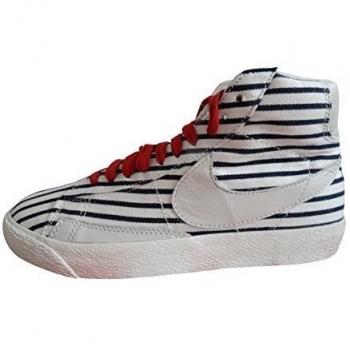 Nike Blazer Mid PRM VNTG QS Zapatillas de baloncesto, Niños, Blanco / Negro / Rojo, 37 1/2