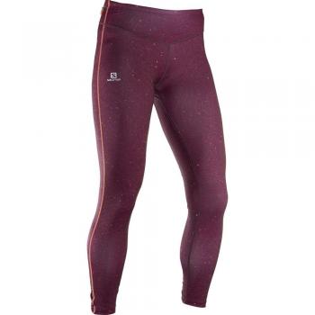 Salomon Elevate Long Tight W - Mallas, Mujer, Burdeos -