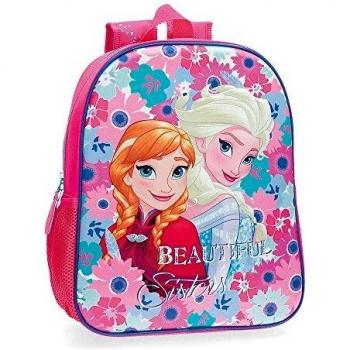 Mochila preescolar Frozen Flowers 33cm Frontal 3D
