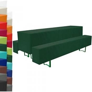 Beautissu Basic M - Set de 3 fundas de conjunto de banco y mesa de picnic de 50 cm de ancho - verde oscuro