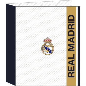 Carpeta Real Madrid Safta Folio 4 Anillas de 35mm Lomo Ancho Diseño 1ª Equipación Temporada 23/24
