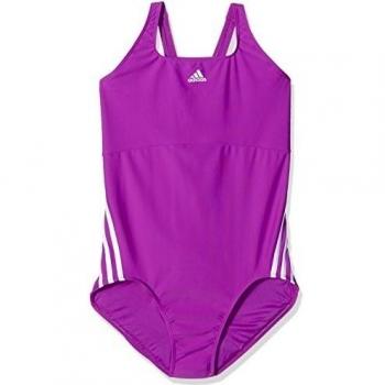 adidas Bañador de 3 Stripes, mujer, 3-Stripes, Shock Purple/White, 44