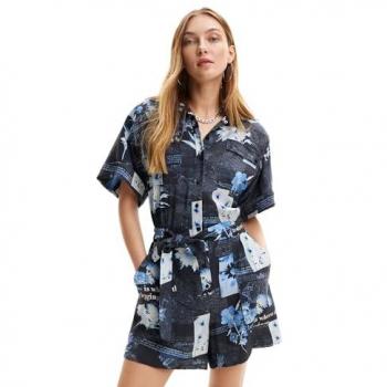 Mono corto para mujer Desigual Napoles, azul, XL