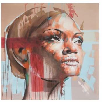Cuadro Lienzo SEMANA 100 x 3,5 x 100 cm Rostro - Marrón