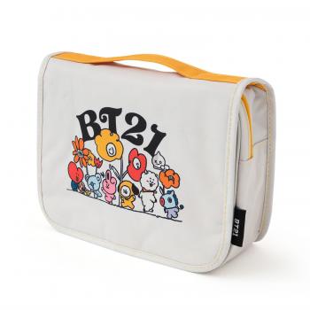 Neceser colgante de viaje BT21 Erik gris y amarillo
