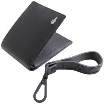 Lacoste - Cartera para hombre de piel Negro Negro