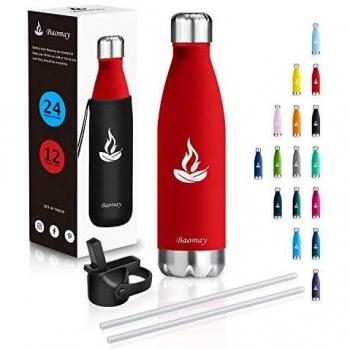 Baomay Botella de Agua Frio : Termo de Acero Inoxidable - 350ml 500ml 750ml Termica Botellas Reutilizable, Sin BPA & Eco Friendly, Doble Pared Aislamiento al Vacío, para Oficina, Colegio, Playa
