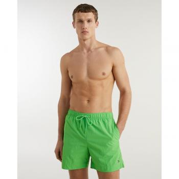 Bañador bermuda de hombre Tommy Hilfiger liso con logo bordado lateral en color verde - M