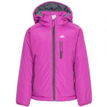 Trespass - Chaqueta impermeable modelo Shasta infantil con diseño para niñas, resistente al agua, transpirable, con capucha ajustable y cierre frontal completo