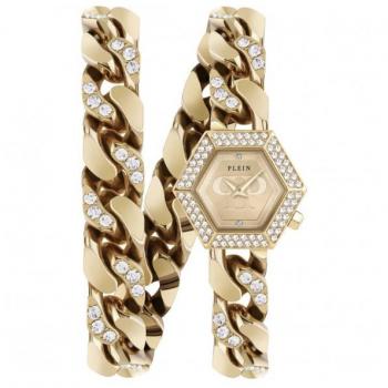Philipp Plein Hexagon Groumette Golden Watch, Female, Yellow, One Size, Stainless Steel