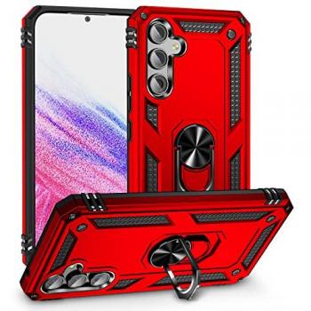 Funda Magnética Rígida con Anillo Giratorio 360 Rojo para Samsung Galaxy A54 - Carcasa Antigolpes de Grado Militar