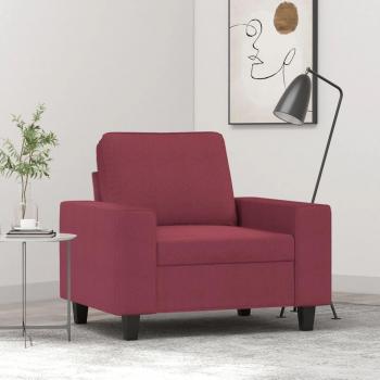 Sillón de tela 60 cm vino tinto