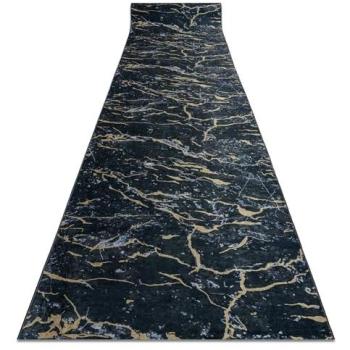 Alfombra de Pasillo Antideslizante Lotus Galactic 9523 Mármol Negro/Oro - Lavable en Lavadora - 100x530 cm