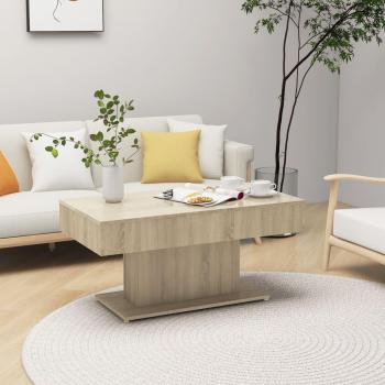 Mesa de centro madera de ingeniería 96x50x45 cm en Blanco, Negro y Gris - Mesita de Salón o Comedor o Auxiliar Mesa de Café Meuble Salón