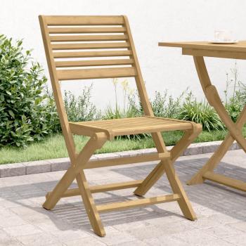 Sillas de jardín plegables de madera acacia 48,5x61,5x87 cm Set de 2/4 con y sin reposabrazos Marrón