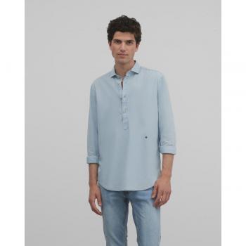 Camisa Polera Sport Denim Azul Claro para Hombre