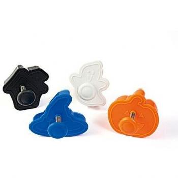 silikomart ACC091 Set de 4 Piezas mni Cortapastas de plástico, Tema Halloween
