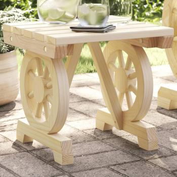 vidaXL Solid Wood Fir Garden Footstool 15.7x14.4x15.2