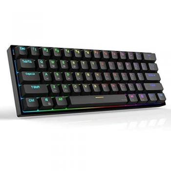 Dierya Teclado para Juegos al 60%, Teclas Bluetooth 5.1 Teclado mecánico inalámbrico/con Cable RGB retroiluminado con tecla PBT, Intercambiable en Caliente a Prueba de Agua
