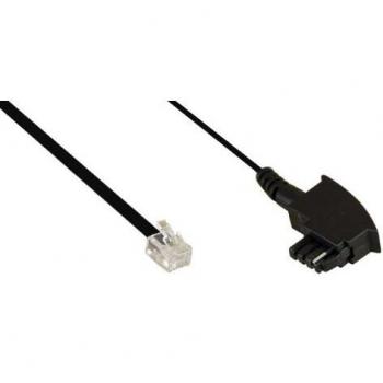 Cable Telefónico InLine® TAE-F a RJ11, 3 metros, Compatible con dispositivos Telekom/Siemens