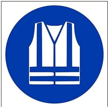 vsafety 41036 am-salta visibilidad ropa logotipo obligatorio EPI señal, autoadhesivos, cuadrado, 150 mm x 150 mm), color azul