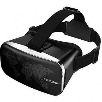 Gafas de Realidad Virtual VR Gafas 3D de Topop con Lente Ajustable para Vídeo y Juegos Compatible con Apple iPhone 5 5s 6 6s Android Movíl