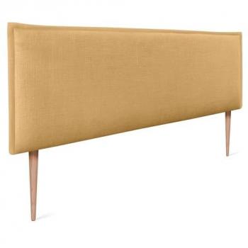 Cabecero de Lino Natural Mostaza con Ribete 145x105cm para Camas 120/135/140 - Moderno y Tapizado