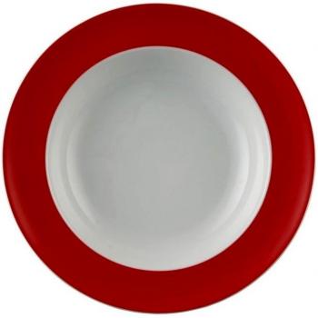 Thomas Sunny Day New Red - Platos hondos, 2 Unidades, Color Rojo y Blanco