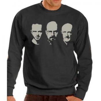 Touchlines Pullover - Walter Jesse Mike Faces Sweatshirt - Jersey, color negro / plata, talla L