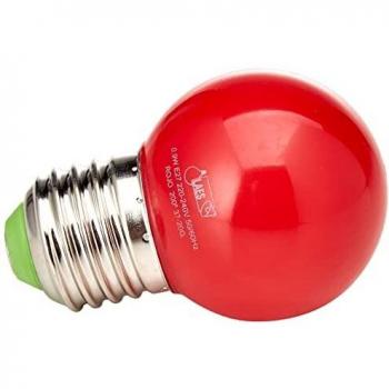 LAES - Bombilla Roja Esférica LED, E27, 0.9 W, 45 x 72 mm