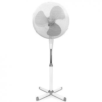 Ventilador de Pie 45W Blanco - 3 Velocidades, Oscilación 90º, Inclinación 10º, Ø400 x 1300 mm