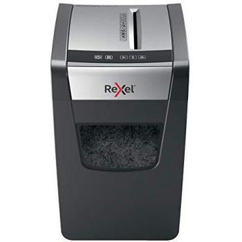 Rexel Momentum X312-SL Slimline 2104574 - Destructora de papel de corte en confeti, destruye 12 hojas simultáneamente, papelera 23 l, negro