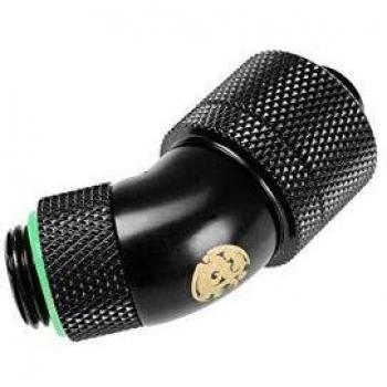 Racor Giratorio 45 Grados G1/4 a 16/10mm - Negro Mate, Accesorio para Refrigeración por Agua