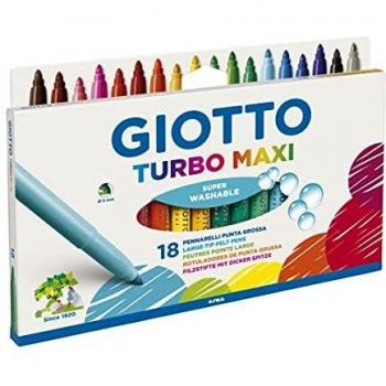 Giotto Turbo Maxi Rotuladores, Estuche con asa 18 Uds.
