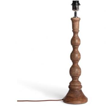 Base Lámpara de Mesa Madera Anand ILUZZIA Natural E27 Casquillo Gordo 550xØ150 mm Decoración Salón, Habitación, Dormitorio